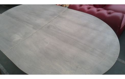 TABLE DE SALLE A MANGER OVALE CERUSE STYLE LOUIS XIV