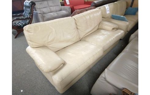 CANAPE 3 PLACES CUIR BEIGE