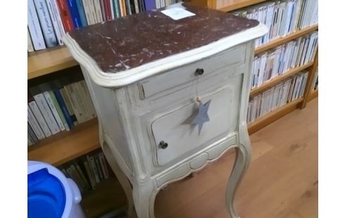 MEUBLE D'APPOINT BLANC + MARBRE