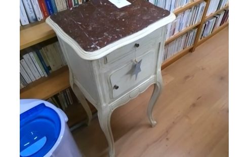 MEUBLE D'APPOINT BLANC + MARBRE