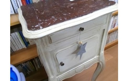 MEUBLE D'APPOINT BLANC + MARBRE