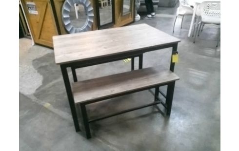 TABLE MELAMINE + 2 BANCS