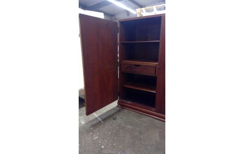 GARDEROBE 1 TEAKHOLZ IM VINTAGE-STIL 2 TÜREN