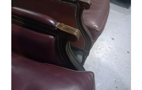 CANAPE CUIR ROUGE 2P+1P