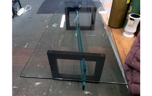 TABLE BASSE ROCHE & BOBOIS PLATEAU VERRE (1 ECLAT)