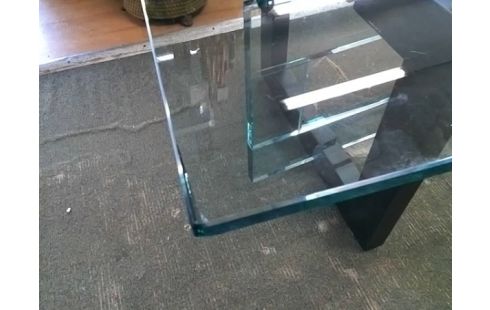 TABLE BASSE ROCHE & BOBOIS PLATEAU VERRE (1 ECLAT)