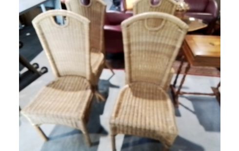 4 CHAISES ROTIN TRESSE