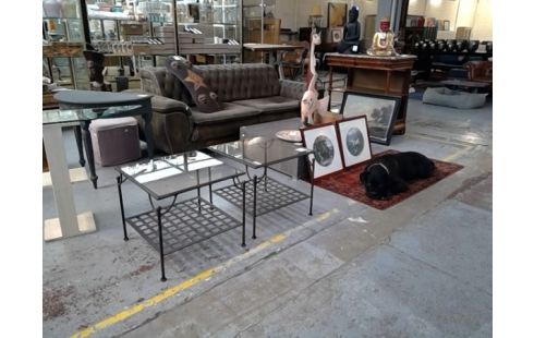 BOUT DE CANAPE CARRE FER FORGÉ