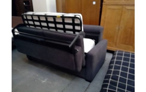 CANAPE CONVERTIBLE HENDERS & HAZEL  TISSU GRIS MATELAS BAMBOO