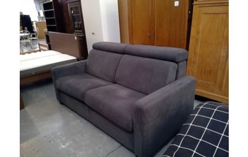 CANAPE CONVERTIBLE HENDERS & HAZEL  TISSU GRIS MATELAS BAMBOO