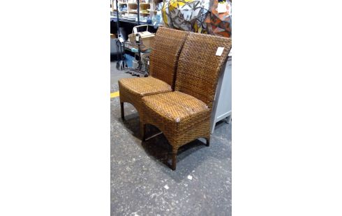 PAIRE DE CHAISES OSIER EN L'ETAT