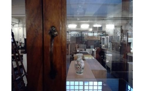 ETAGERE COLONNE TEAK VITRINE 4 FACES