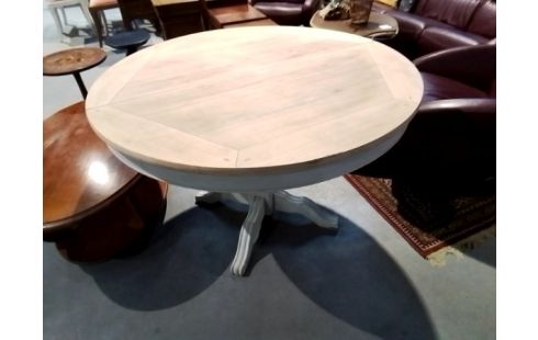 TABLE RONDE BOIS PIED BLANC+1ALL PAP