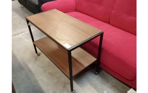 DESSERTE A ROULETTES MONTANT METAL NOIR