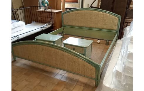LIT BAMBOU VERT 180X200 + CHEVETS