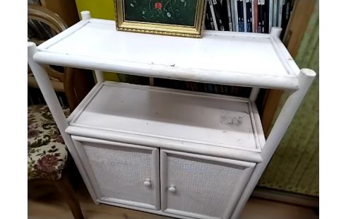 MEUBLE D'APPOINT BLANC 2 PORTES