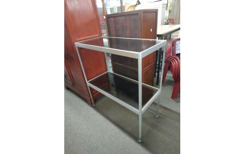 DESSERTE A ROULETTES VITREE