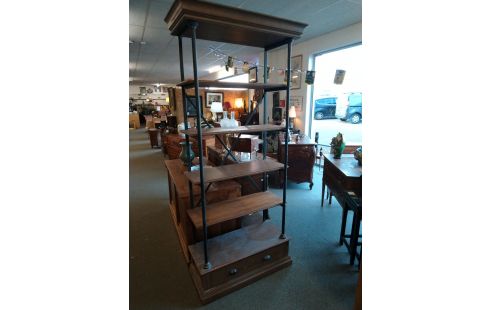 ETAGERE METAL BOIS 1 TIROIR