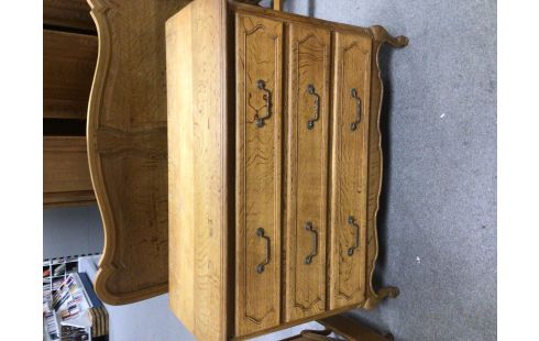 COMMODE CHENE MOYEN 3 TIROIRS