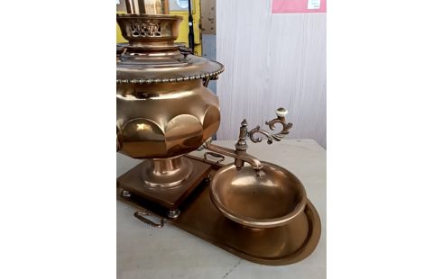 SAMOVAR LAITON CUIVRE RUSSE SIGNÉ