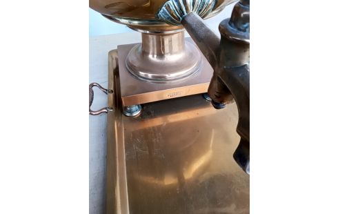 SAMOVAR LAITON CUIVRE RUSSE SIGNÉ
