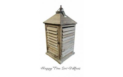 DECO-OBJECT WINDLICHT CERUSE HOUT GROOT