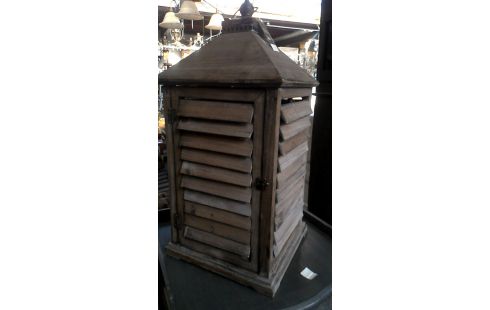 DECO-OBJECT WINDLICHT CERUSE HOUT GROOT