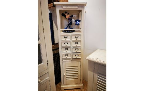 BUFFET COLONNE PATINÉE 1 PORTES 8 TIROIRS