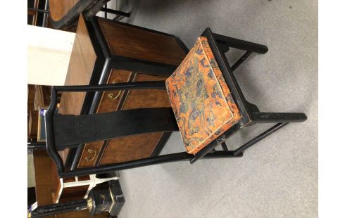 CHAISE STYLE ASIATIQUE NOIR LOT DE 4