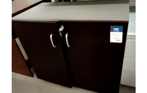 MEUBLE DE BUREAU BAS GRIS + CLE