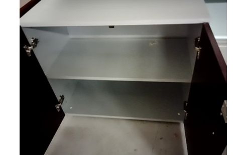 MEUBLE DE BUREAU BAS GRIS + CLE