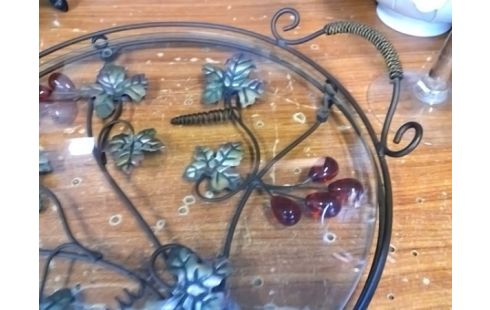 PLATEAU FER AVEC VERRE