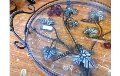 PLATEAU FER AVEC VERRE