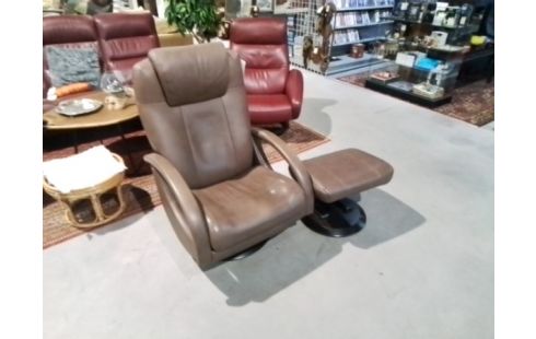 FAUTEUIL RELAX BUROV CUIR AVEC REPOSE PIEDS