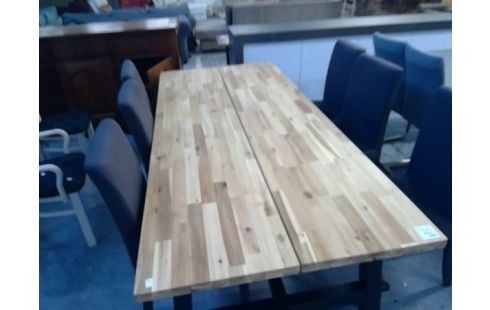 TABLE DESIGN DOUBLE PLATEAU PIN  PIEDS NOIRS 235 X 100