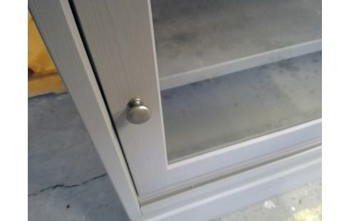 MEUBLE TV 2 PORTES VITREES GRIS 160X 45 PROF X 62 HAUT