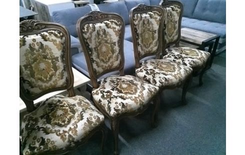 4 CHAISES STYLE REGENCE TISSU