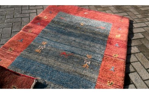 TEPPICH HANDGEKNÖPFT PERSER BLAU ROT