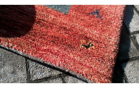 TEPPICH HANDGEKNÖPFT PERSER BLAU ROT