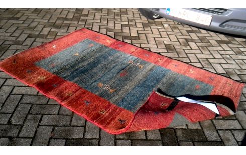 TEPPICH HANDGEKNÖPFT PERSER BLAU ROT