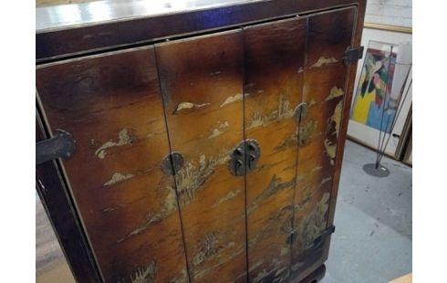 MEUBLE TV CHINOIS PORTES ACCORDEON