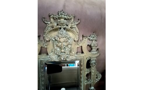 APPLIQUE MURALE BRONZE MASCARONS EN PAIRE