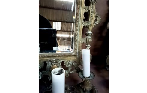 APPLIQUE MURALE BRONZE MASCARONS EN PAIRE