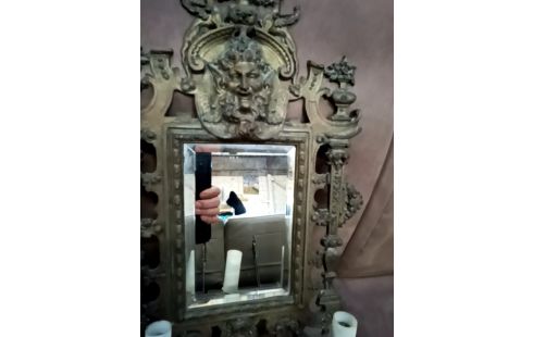 APPLIQUE MURALE BRONZE MASCARONS EN PAIRE