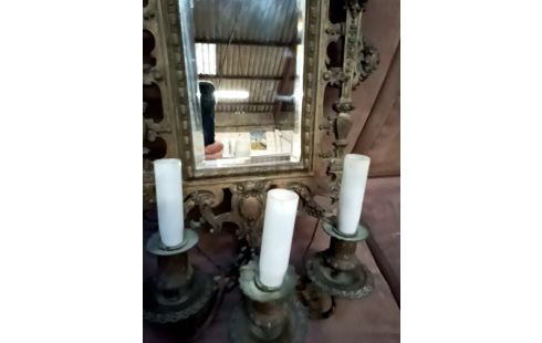 APPLIQUE MURALE BRONZE MASCARONS EN PAIRE