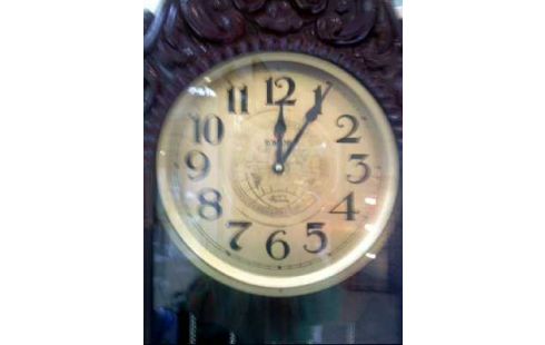 STANDUHR <ROMANS> HOLZ DUNKEL VERZIERT