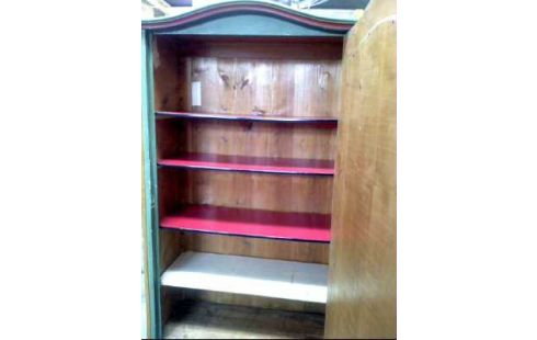 BAUERNSCHRANK HOLZ GRÜN FLORAL 1 TÜR