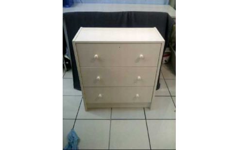 KOMMODE HOLZ WEIß 3 SCHUBLADEN