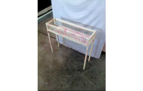 BLUMENTISCH HOLZ WEIß ROSA-BLAU SCHMAL