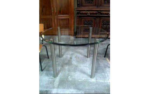 TISCH GLAS RUND 4-BEINE METALL